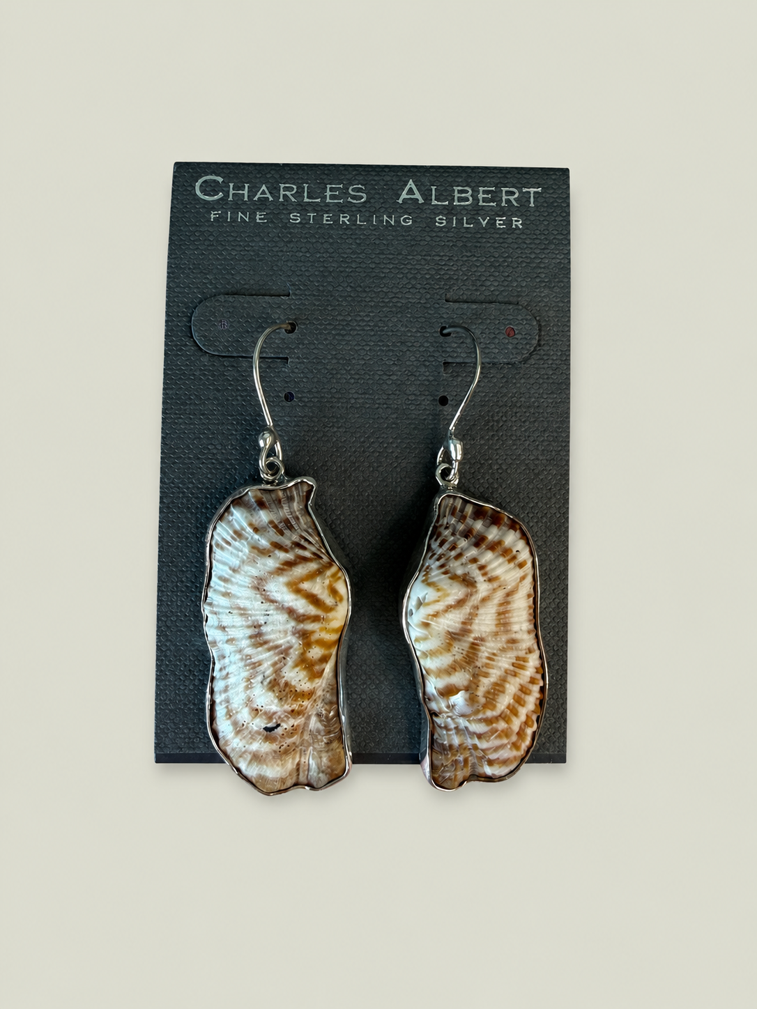 Charles Albert Turkey Wing Sterling Silver Earrings