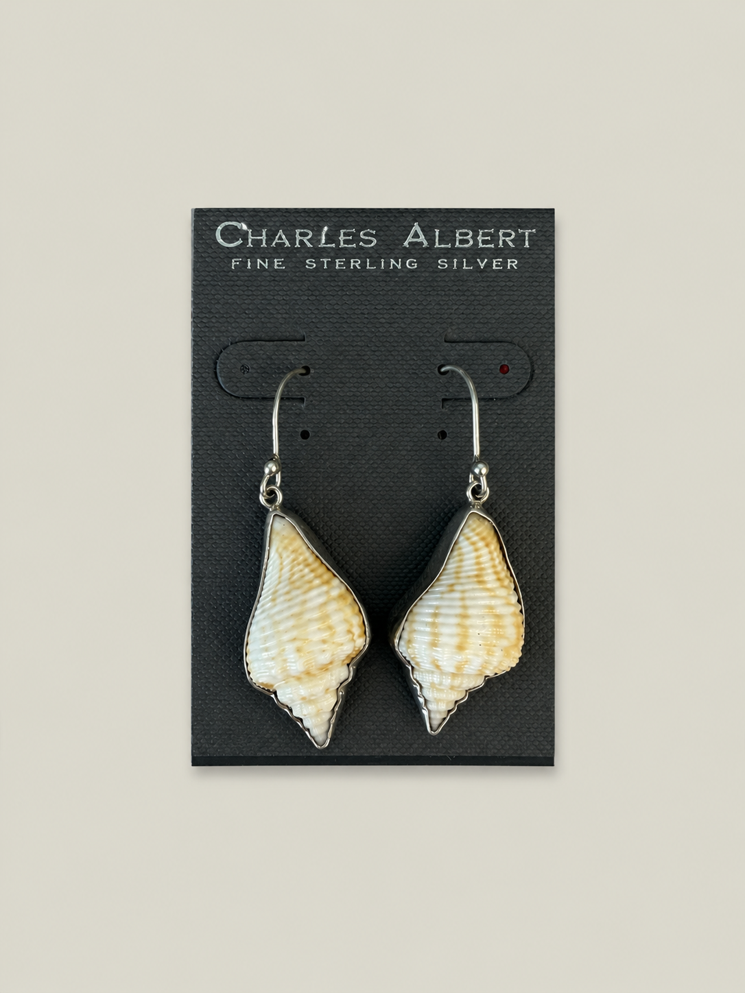 Charles Albert Juvenile Fighting Conch Sterling Silver Earrings
