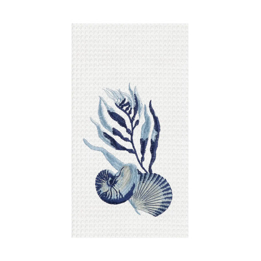 Coastal Midnight Lagoon Shells Towel