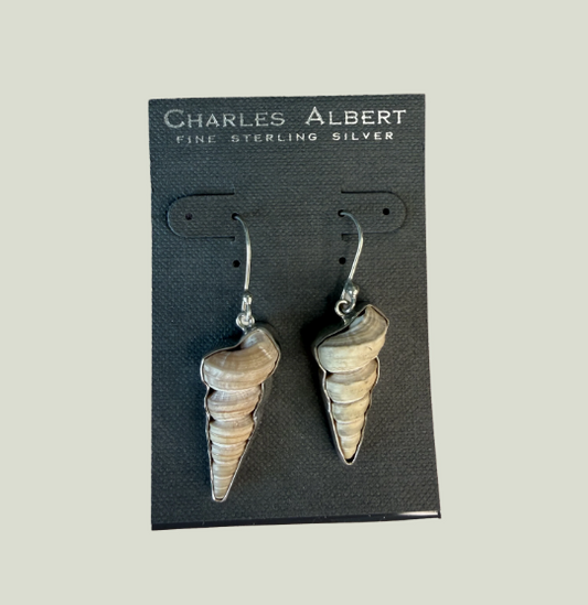 Charles Albert Worm Snail Sterling Silver Earrings