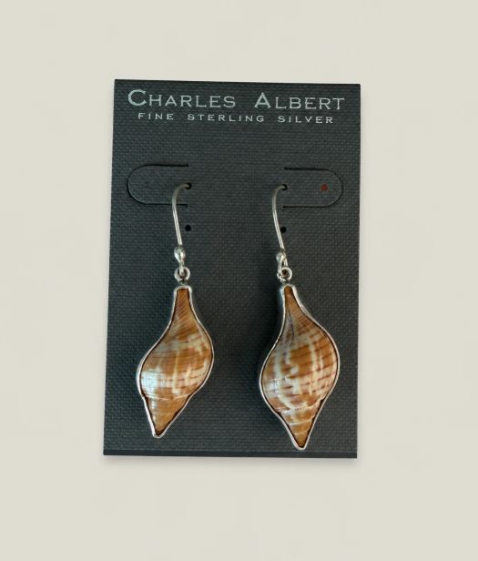 Charles Albert Banded Tulip Sterling Silver Earrings