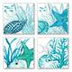 Coral Life Assorted Image Tumbled Tile Coaster 4 Pack