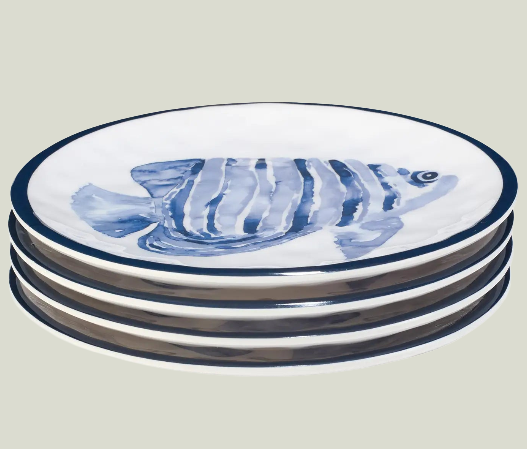 Sea Life Set of 4 Canape Plates
