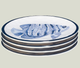 Sea Life Set of 4 Canape Plates