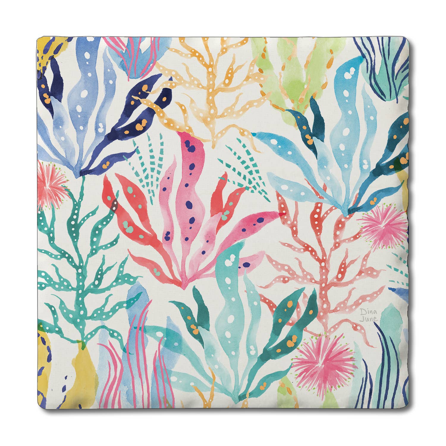 "Coral Collection" Single Absorbent Tumbled Tile Coaster