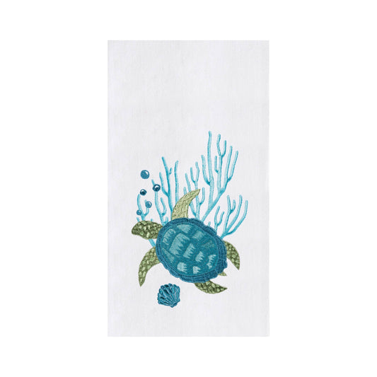 Coastal Turtle With Bubbles Kitchen Towel