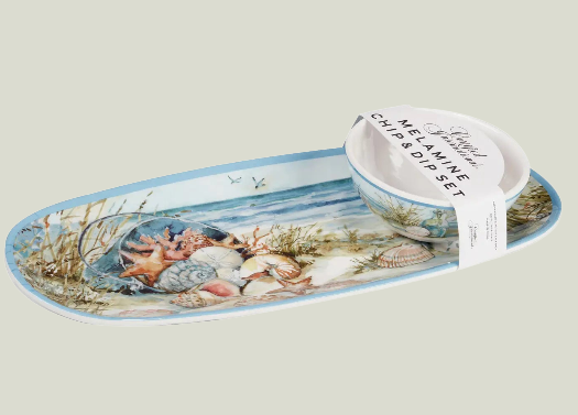 Coastal Landscape Gift Oval Tray & Dip Bowl