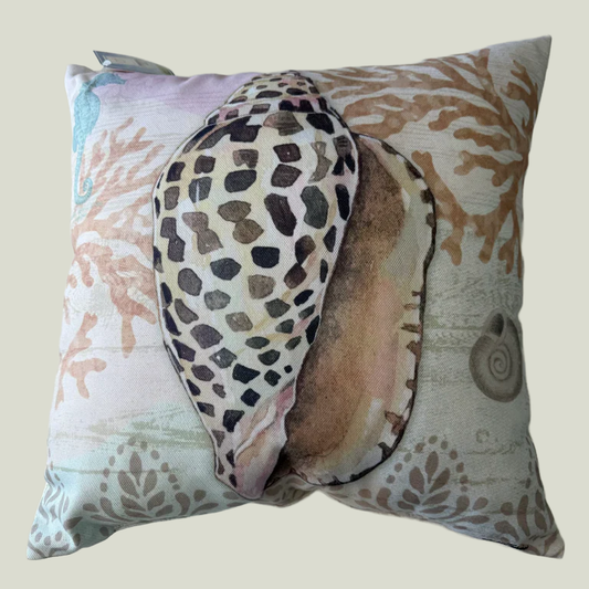 Coastal Beach Brown Shell Pillow