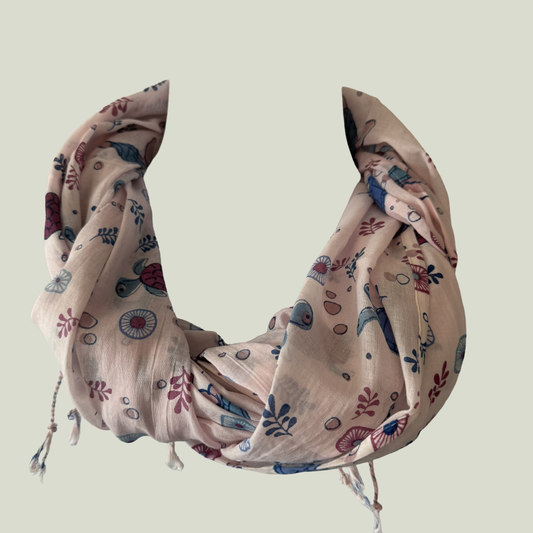 Bright Rose Sea Turtle Scarf