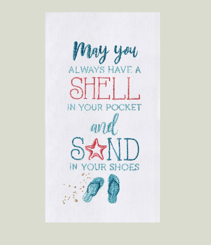 Coastal Shell In Your Pocket Kitchen Towel