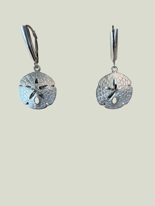 Congress Jewelers Sterling Silver 17mm Sanddollar Euro Earrings