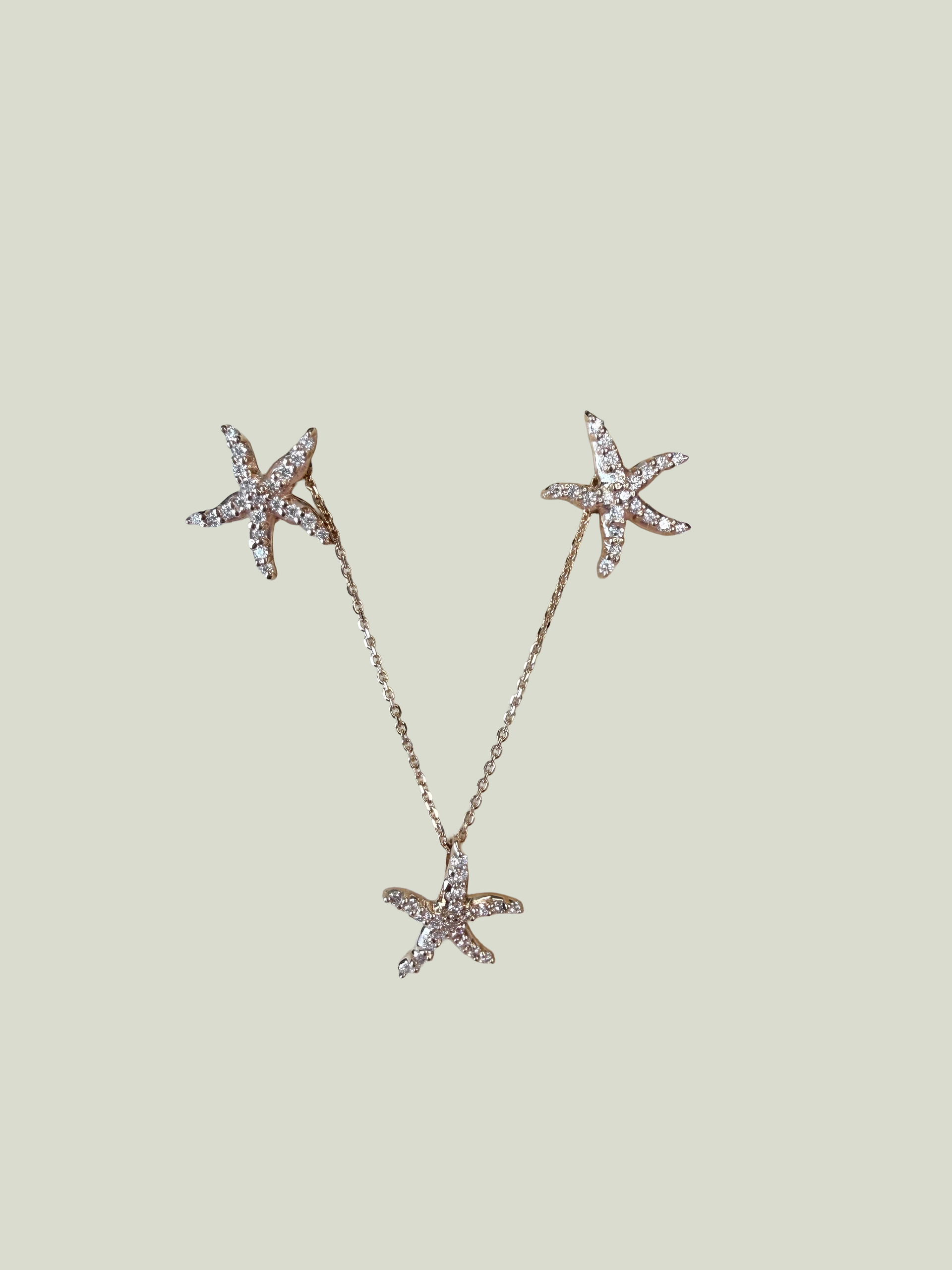 Congress Jewelers 14K Rose Gold Diamond Starfish Earrings